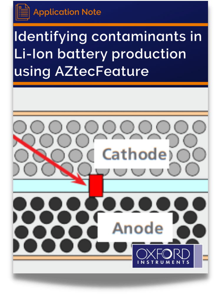 Identifying contaminants in Li-Ion battery production using AZtecFeature