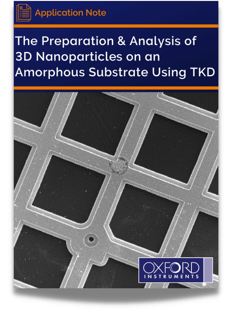 Nanoparticle sample preparation on an amorphous substrate for TKD analysis