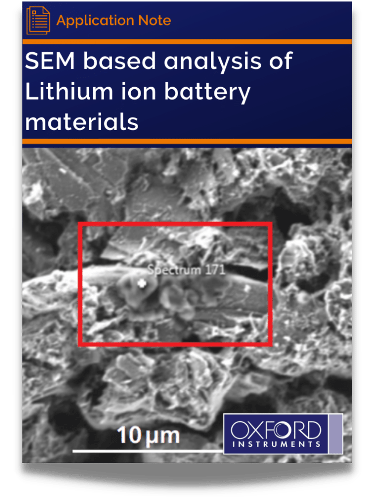 SEM based analysis of Lithium ion battery materials