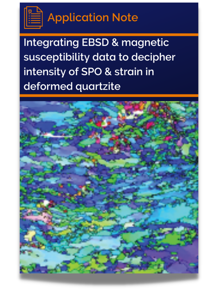Integrating EBSD and magnetic susceptibility data to decipher intensity of SPO and strain in deformed quartzite