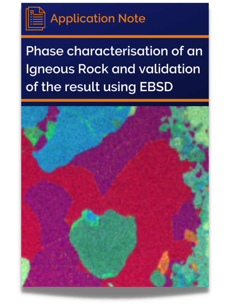 Phase characterisation of an Igneous Rock and validation of the result using EBSD