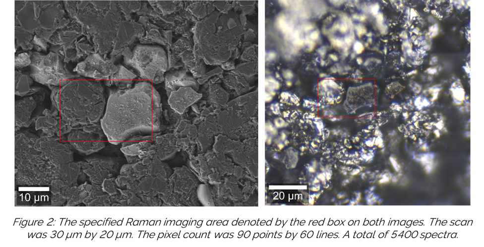 The secondary electron and optical image showing where the RISE image
