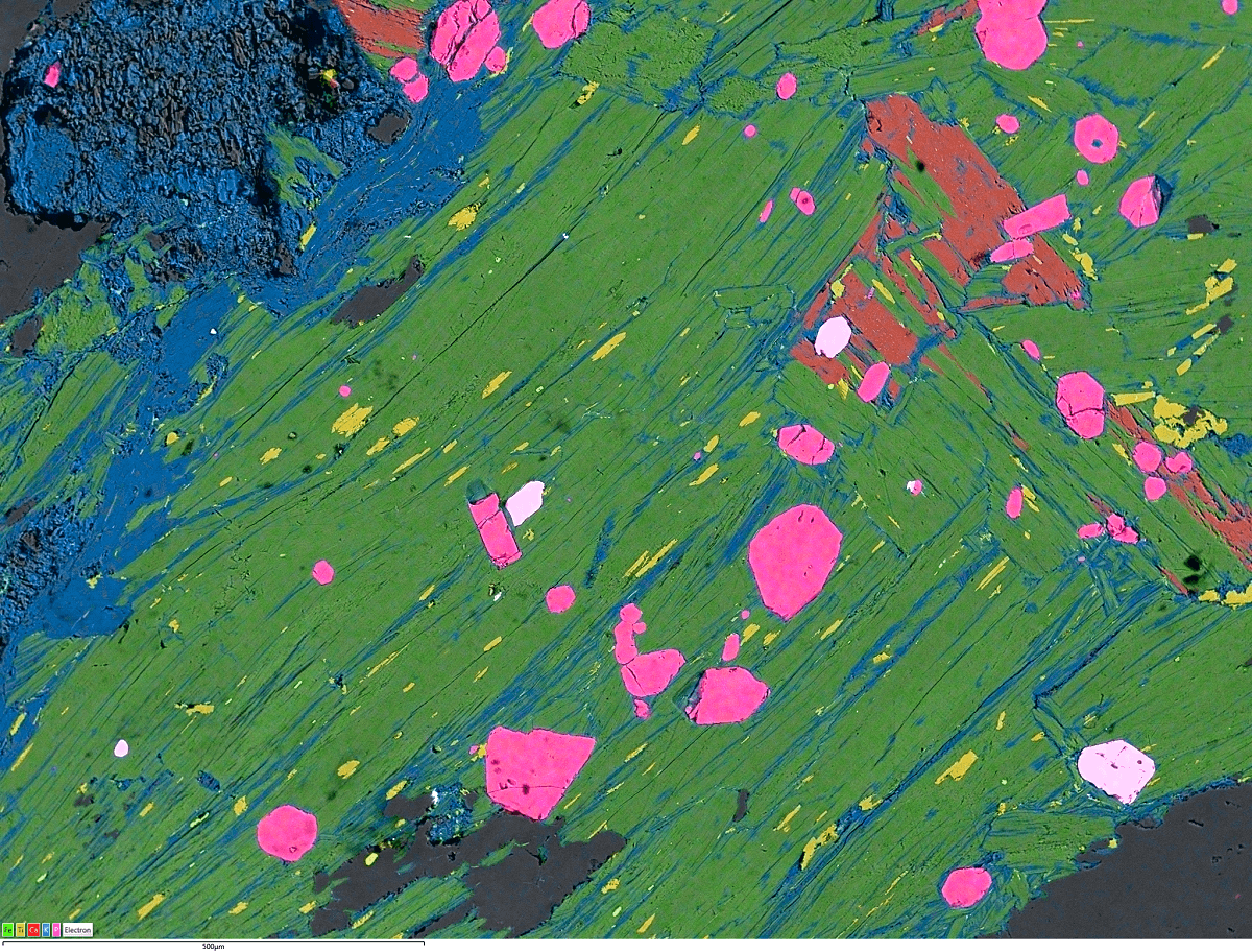 Phase distribution investigation of a Granite Sample