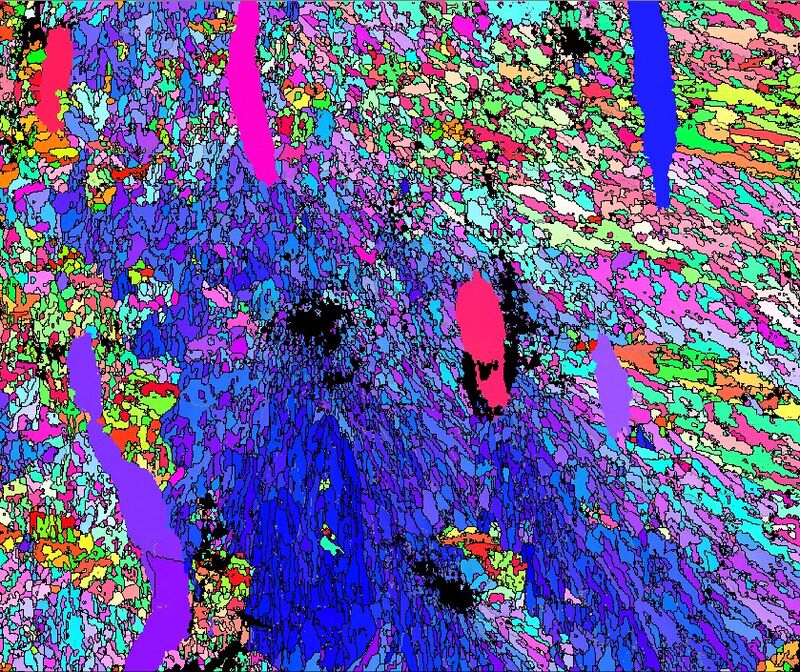 EBSD orientation map mineral architecture