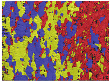 Fig. 4b: EBSD pattern quality map after heating to 440°C